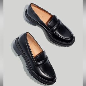 Madewell Bradley Lug Sole Leather Loafer- Black 7.5